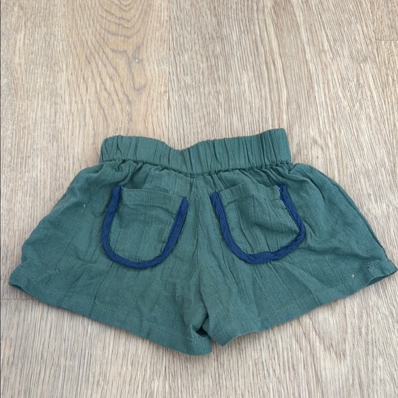 Kids Green Shorts with Embroidered Detail - Picture 3 of 4